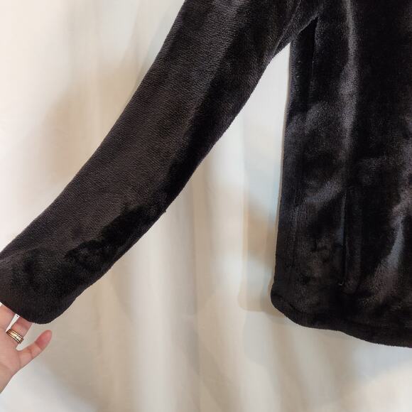 FILA SPORT Black Faux Fur Teddy Bear Jacket Zippered Pockets Full Zip Womens L - Picture 10 of 12